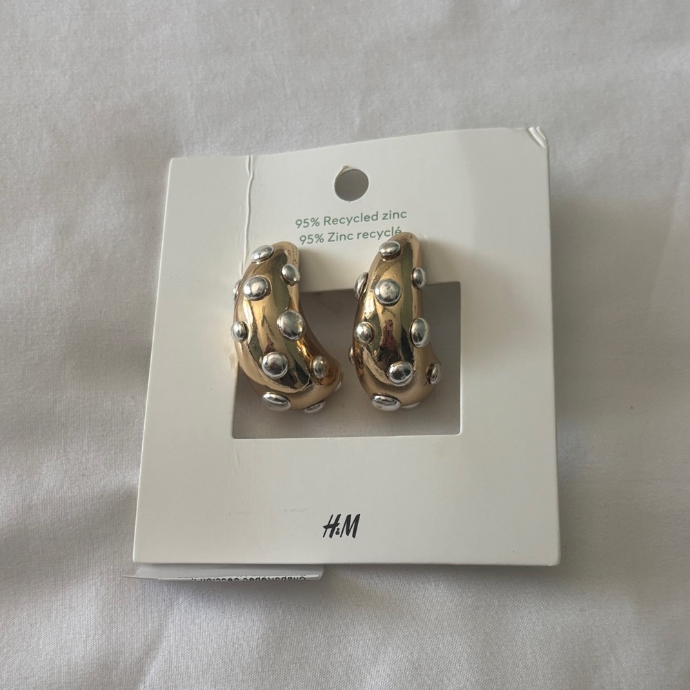 H&M Gold and Silver Studded Earrings